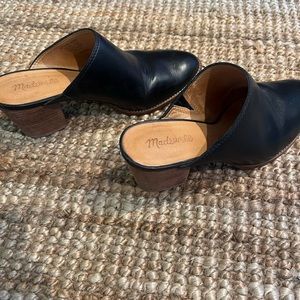 Madewell Black Leather Mules